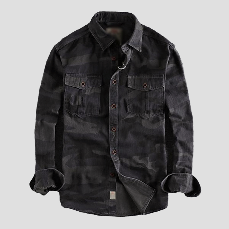 Lachlan | Washed Camo Cargo Shirt