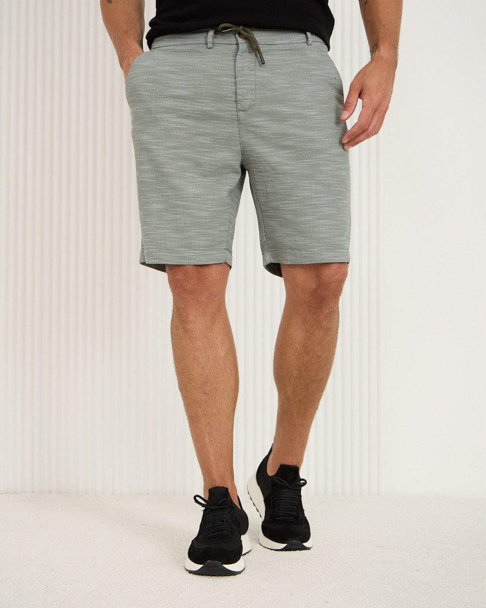Slim Fit Drawstring Shorts with Front Pockets for Men