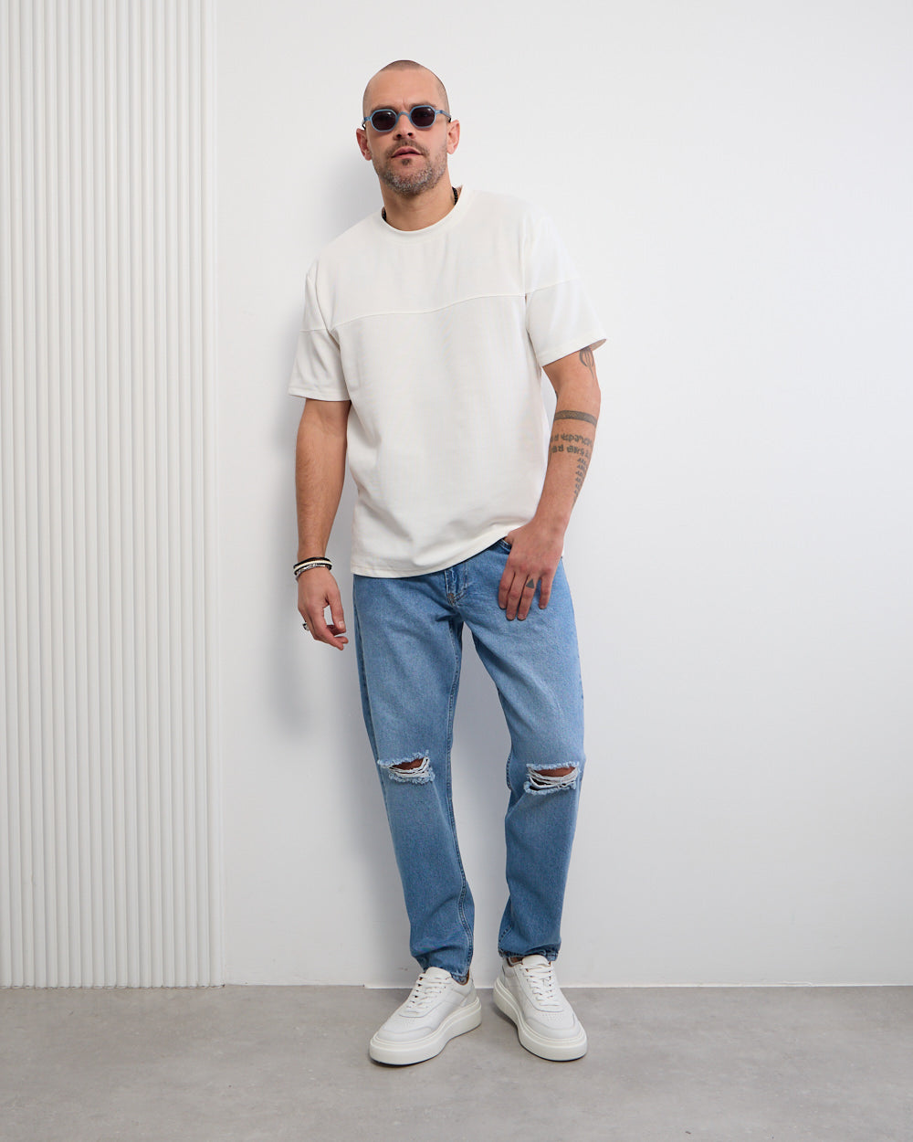 Regular Fit Boyfriend Pants with Rolled Cuffs for Men