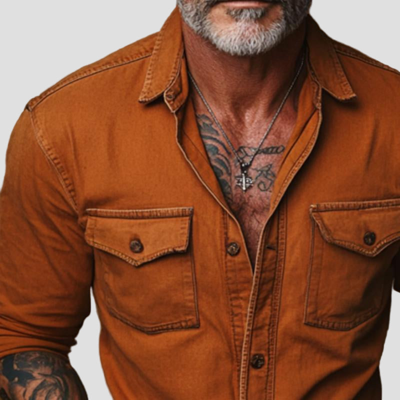 Fraser | Retro Casual Pocket Long Sleeve Shirt