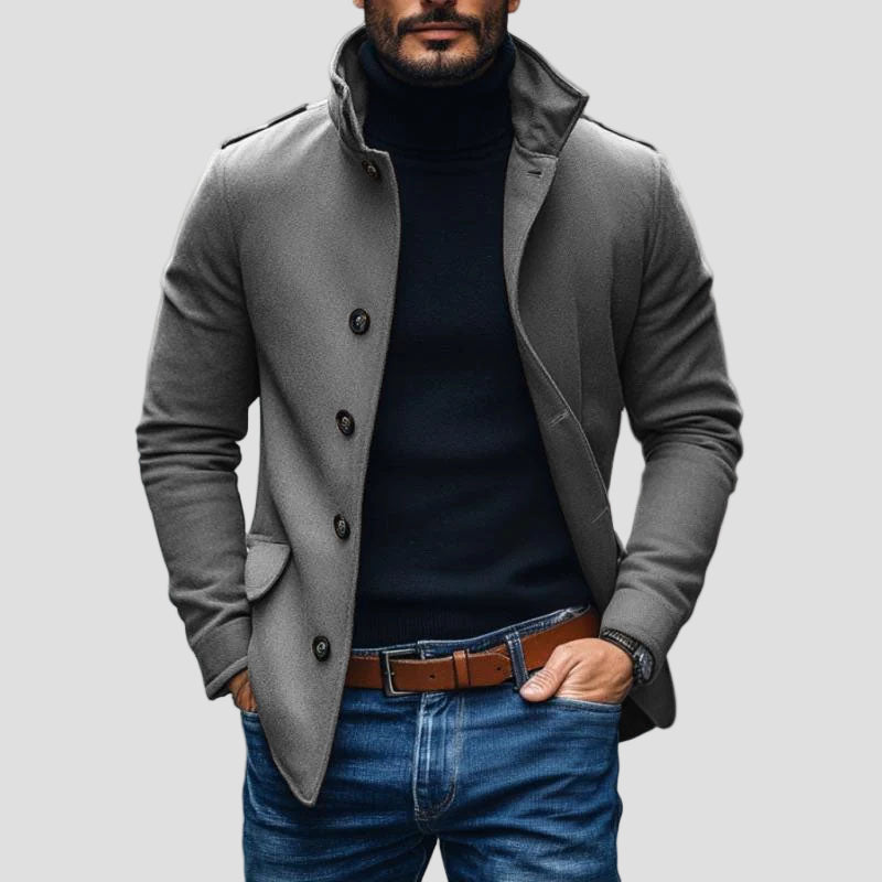 Mason | Casual Wool Blend Lapel Single-Breasted Short Coat