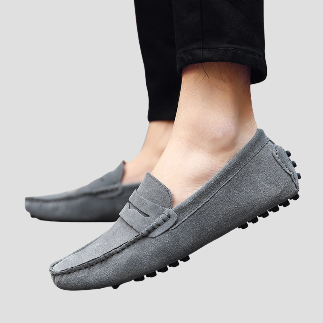 Genuine Leather Slip-On Loafers