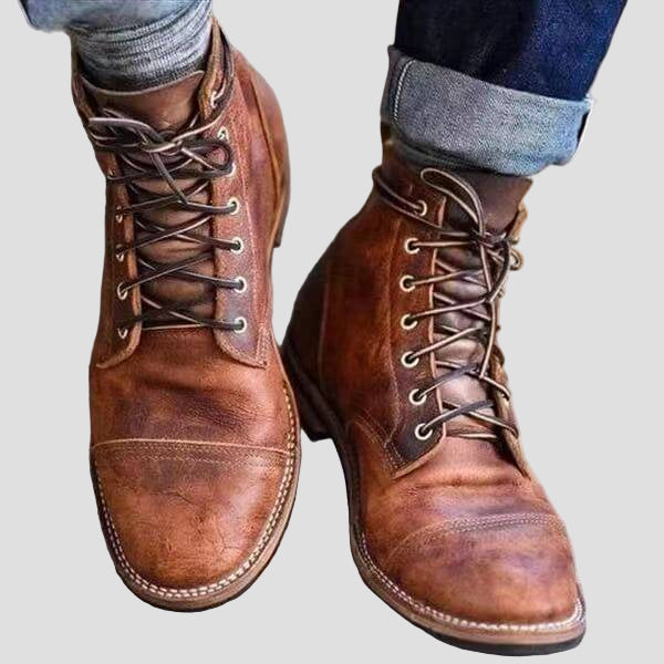 Liam | Men's Winter Leather Lace-Up Boots
