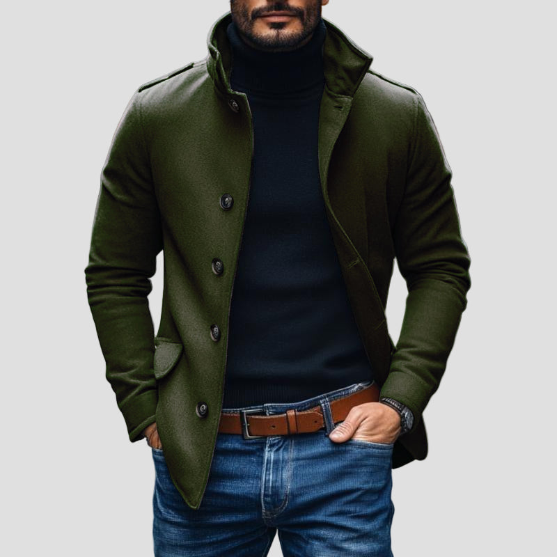 Mason | Casual Wool Blend Lapel Single-Breasted Short Coat