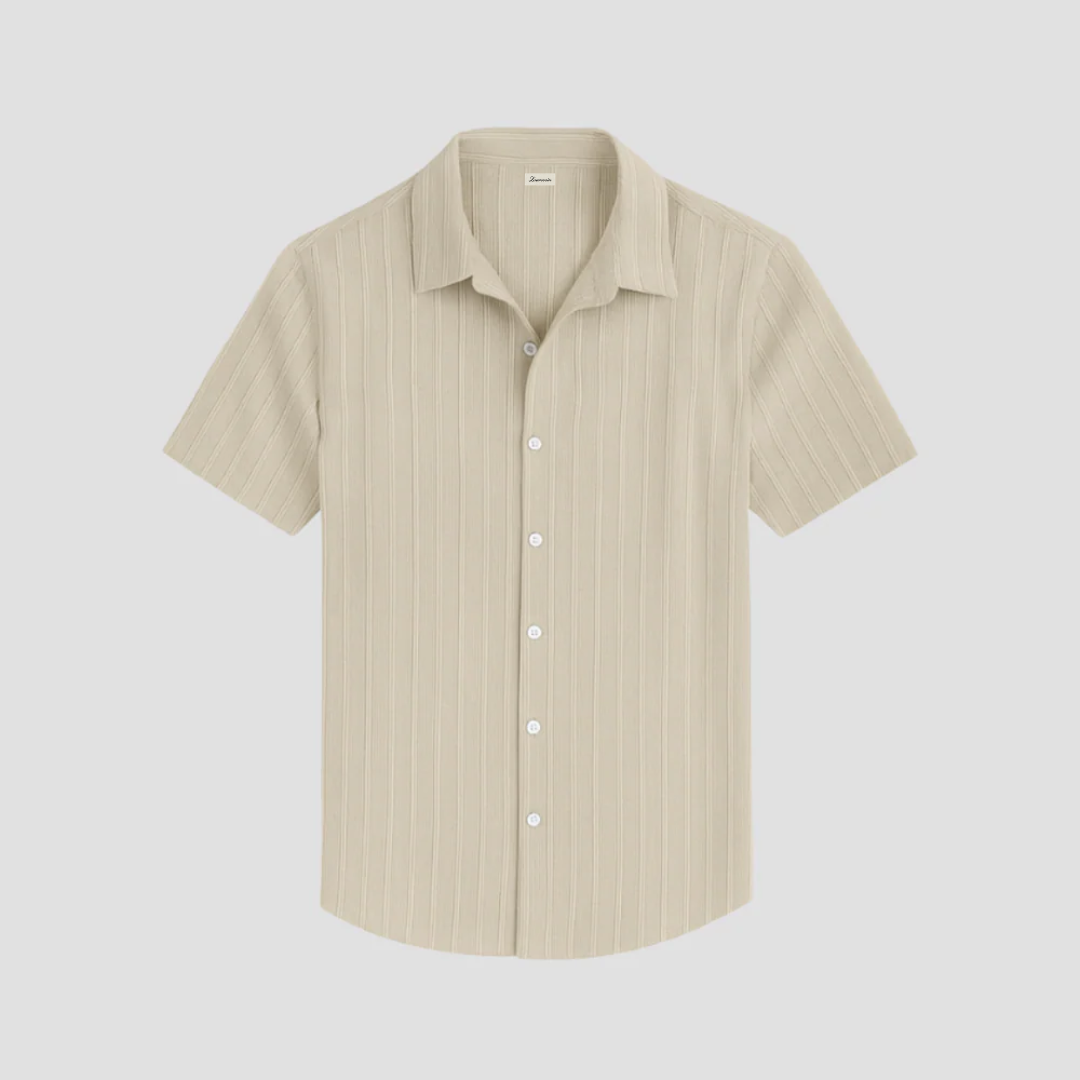 Textured Short Sleeve Casual Shirt