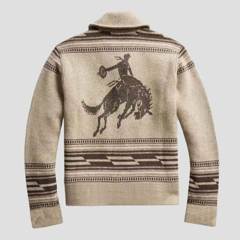 Thomas | Jacquard Lapel Knit Cardigan