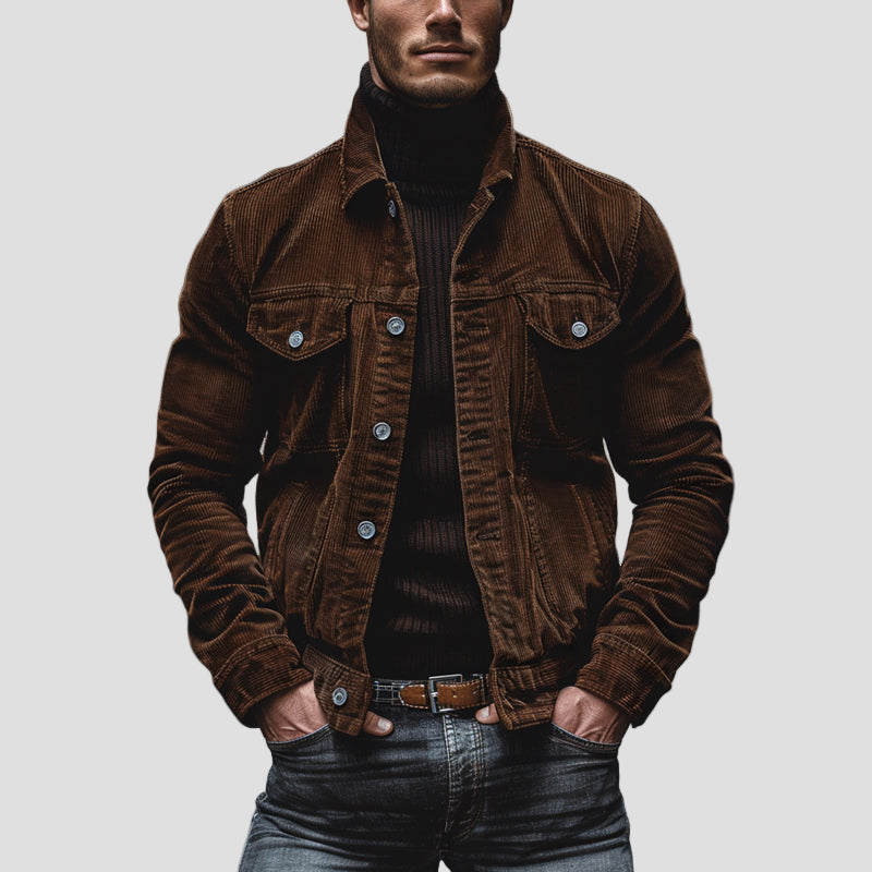 Logan | Vintage Corduroy Lapel Multi-Pocket Work Jacket