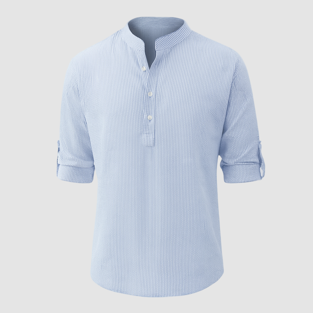 Linen Henley Long Sleeve Shirt
