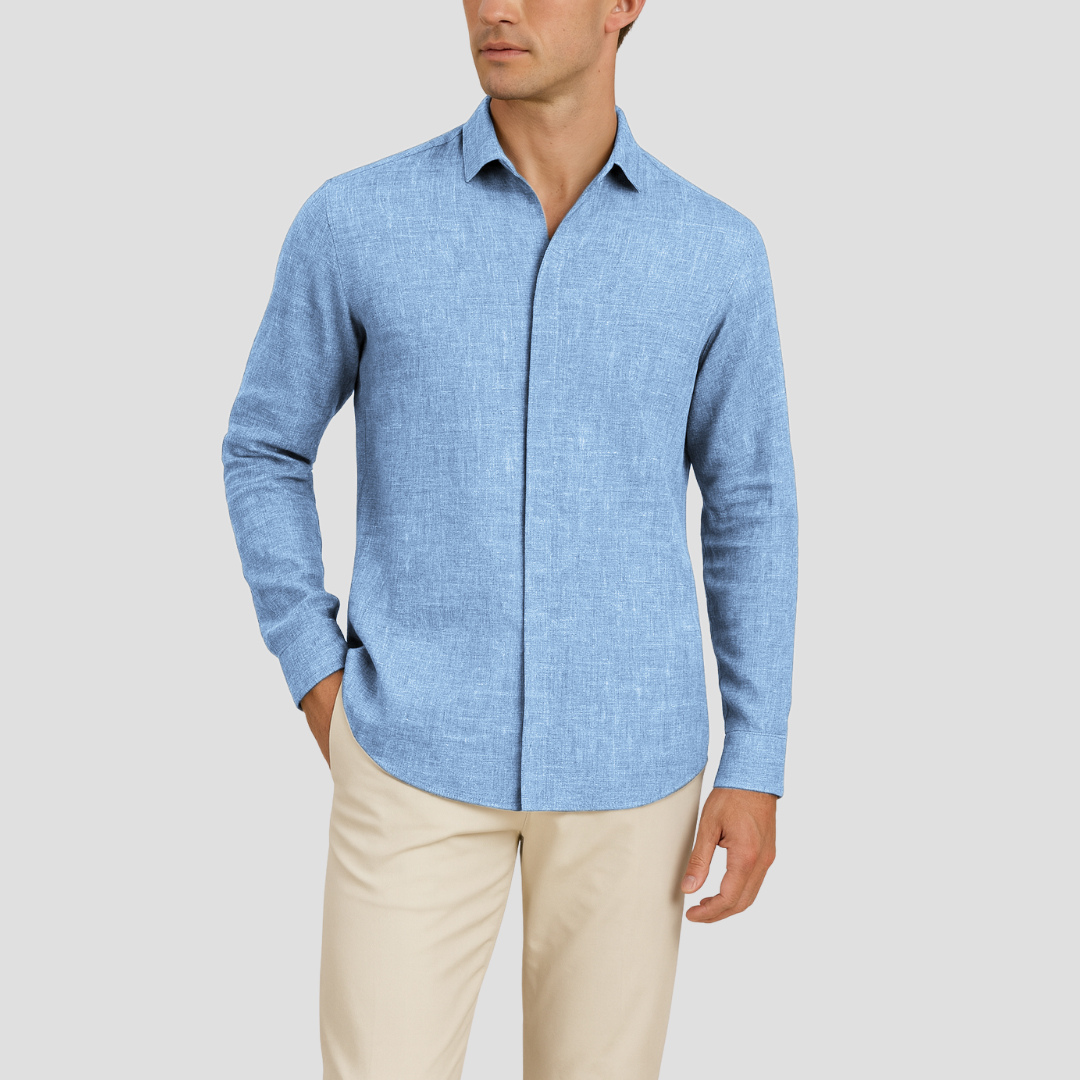 Relaxed Fit Linen Button-Up Shirt