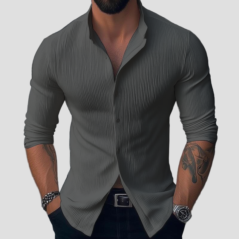 Hugo | Stand Collar Long Sleeve Casual Shirt