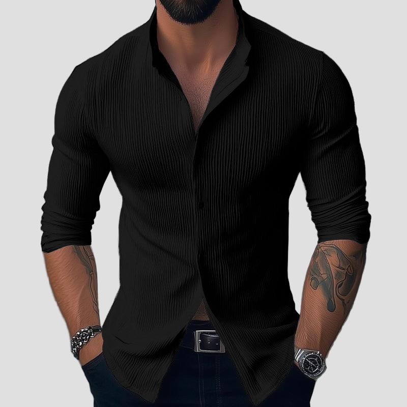 Hugo | Stand Collar Long Sleeve Casual Shirt