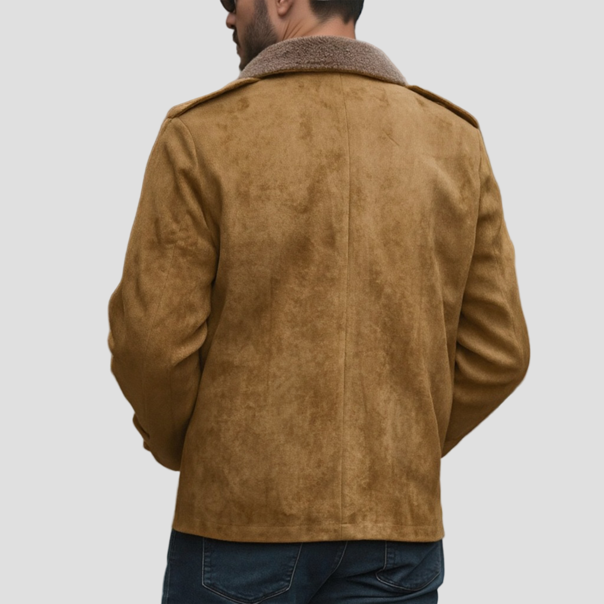 Blake | Vintage Suede Fleece Collar Patchwork Multi-Pocket Zipper Coat