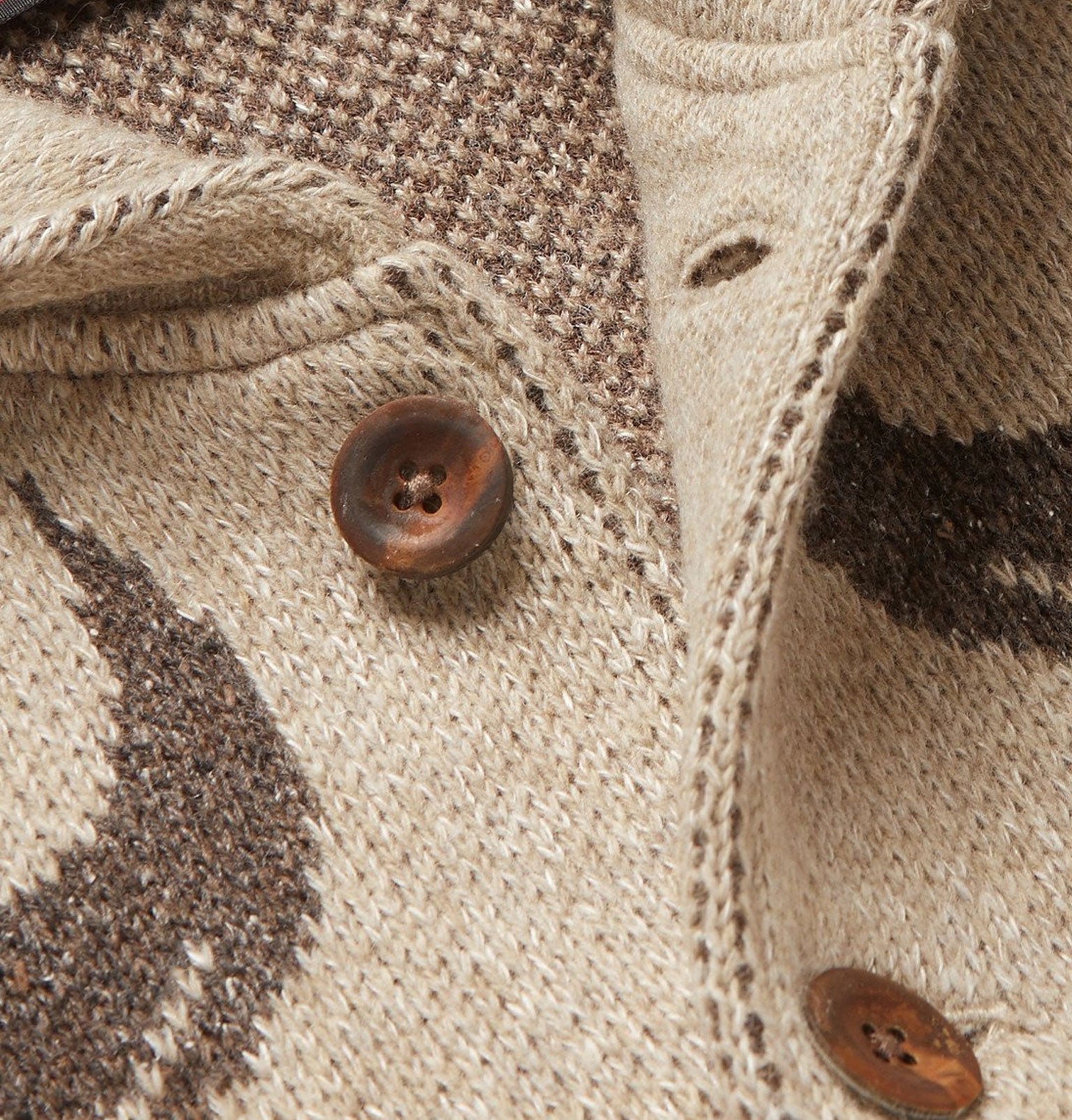 Thomas | Jacquard Lapel Knit Cardigan