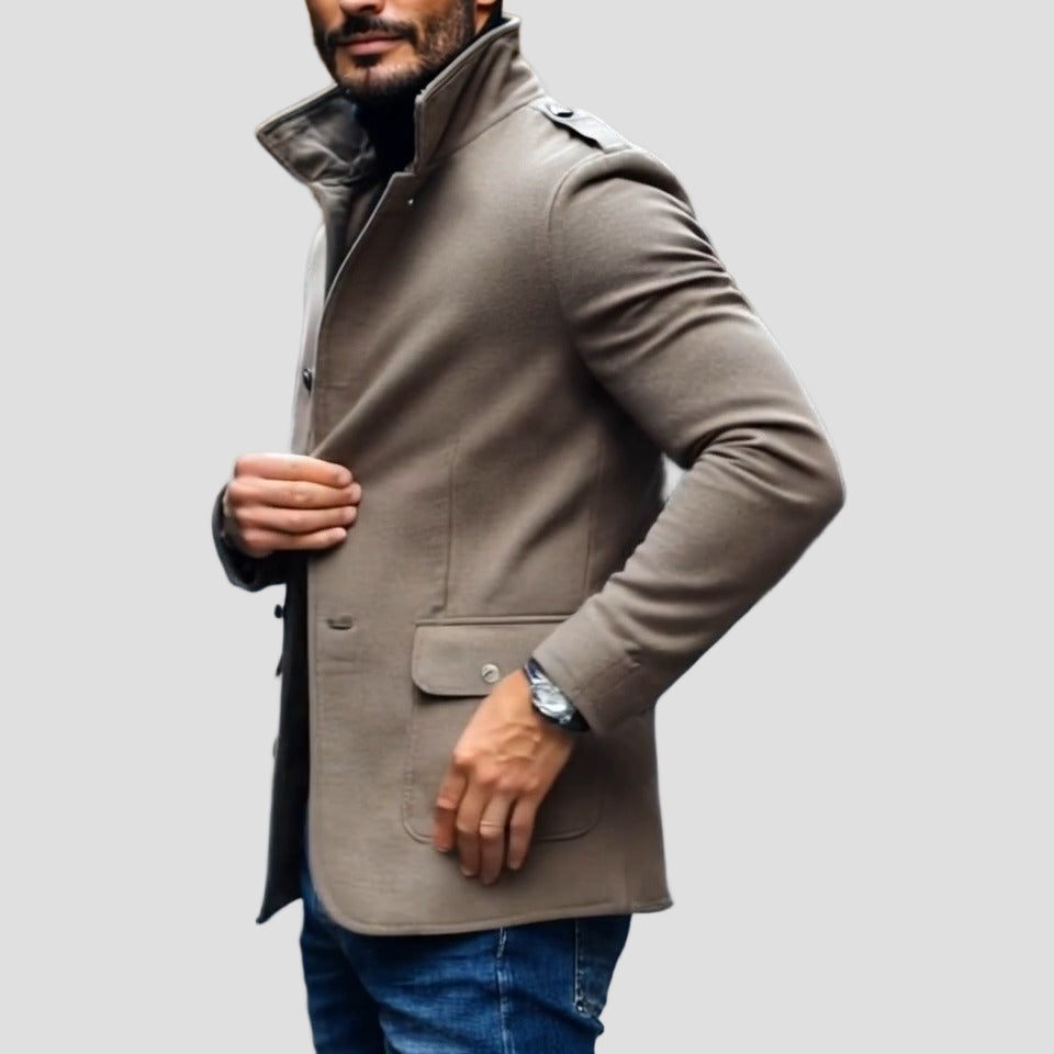 Mason | Casual Wool Blend Lapel Single-Breasted Short Coat