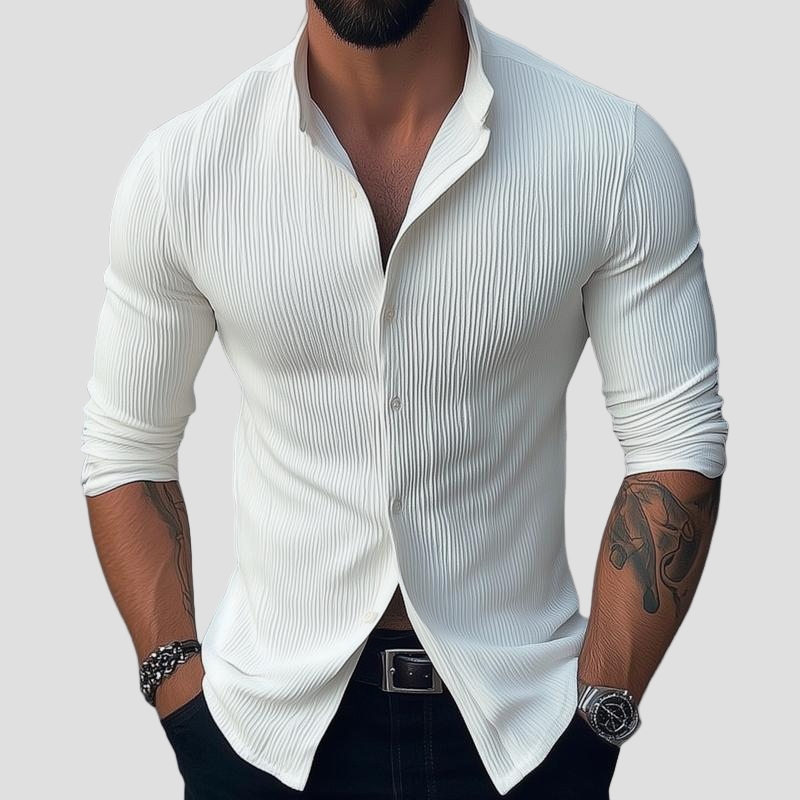 Hugo | Stand Collar Long Sleeve Casual Shirt