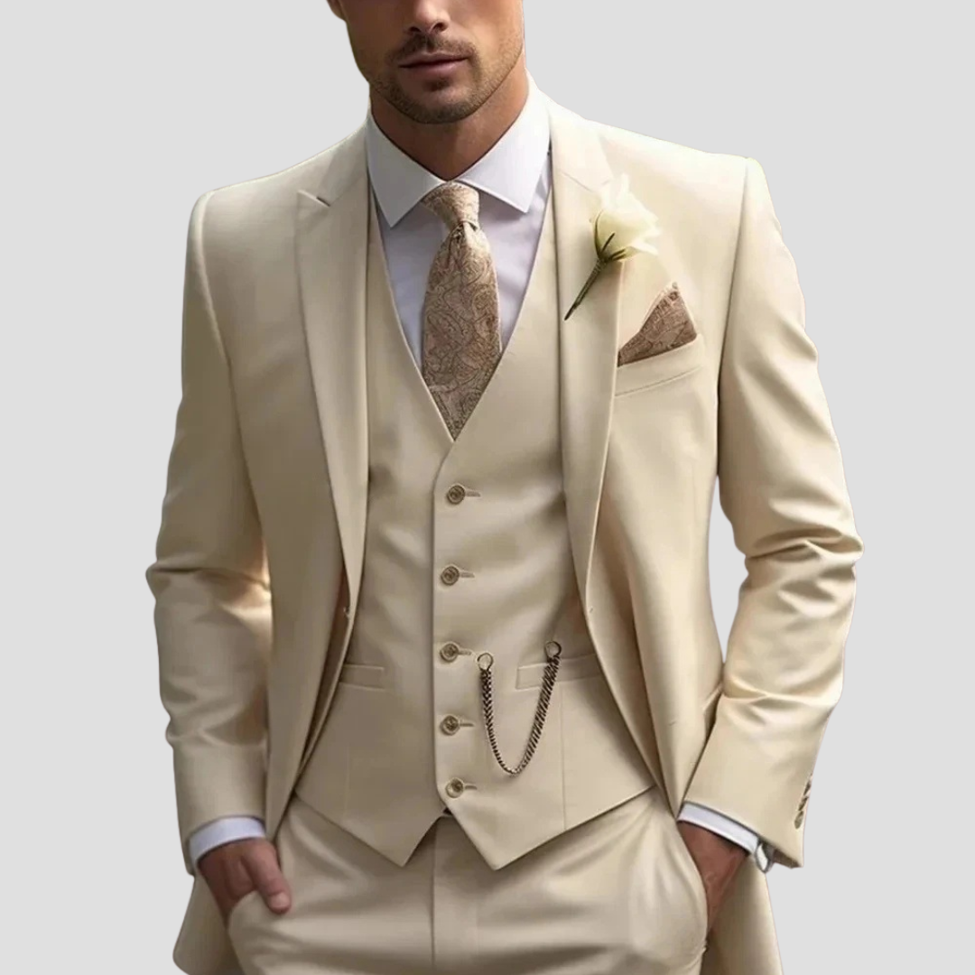 Tailored Slim Fit Three Piece Suit Set