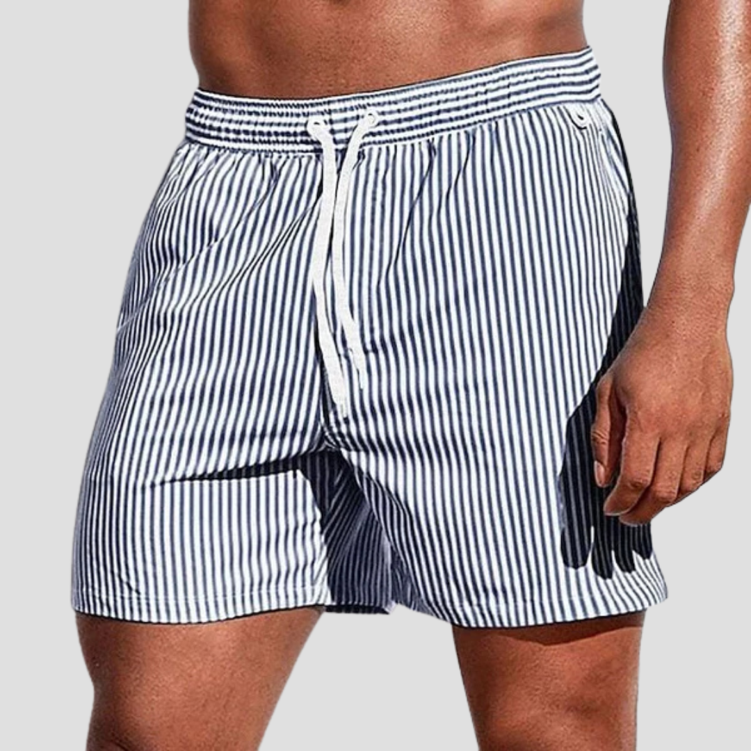 Striped Quick-Dry Swim Shorts