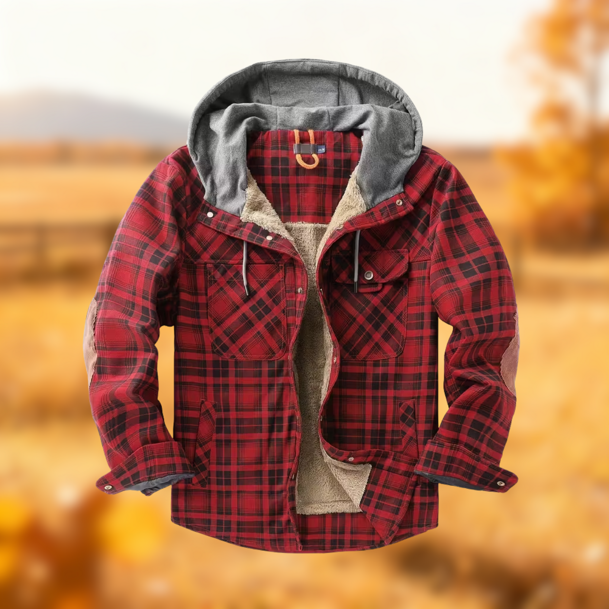 Carter | Flannel jacket with fleece lining and hood