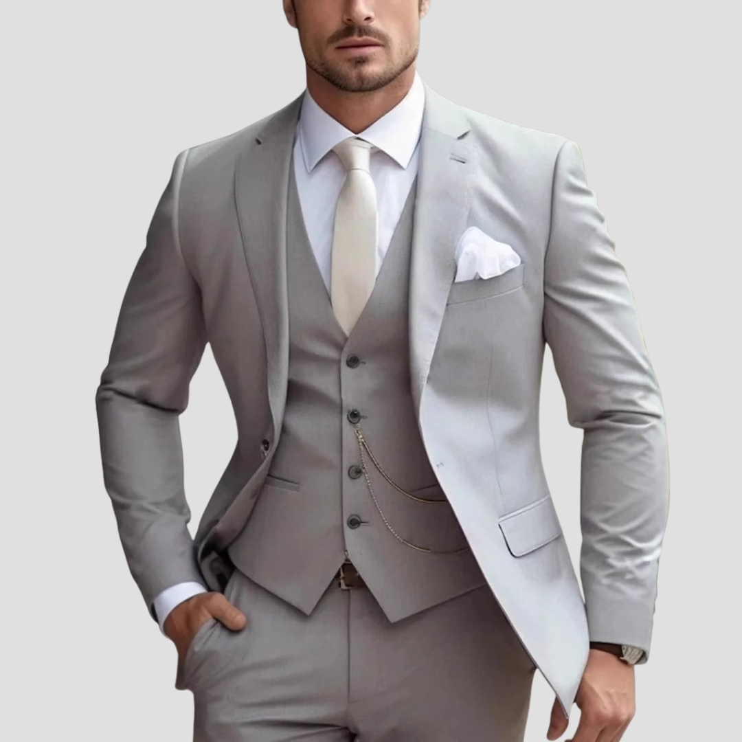 Tailored Slim Fit Three Piece Suit Set