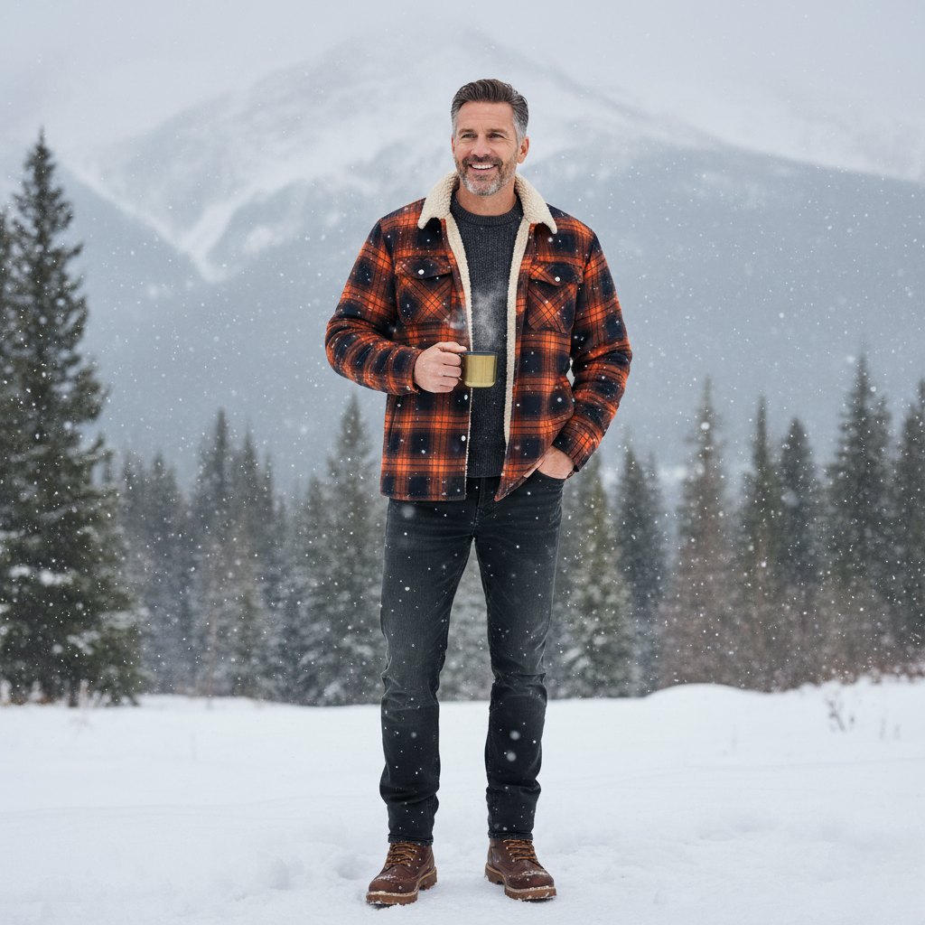 Caleb | Checkered Fleece Winter Jacket