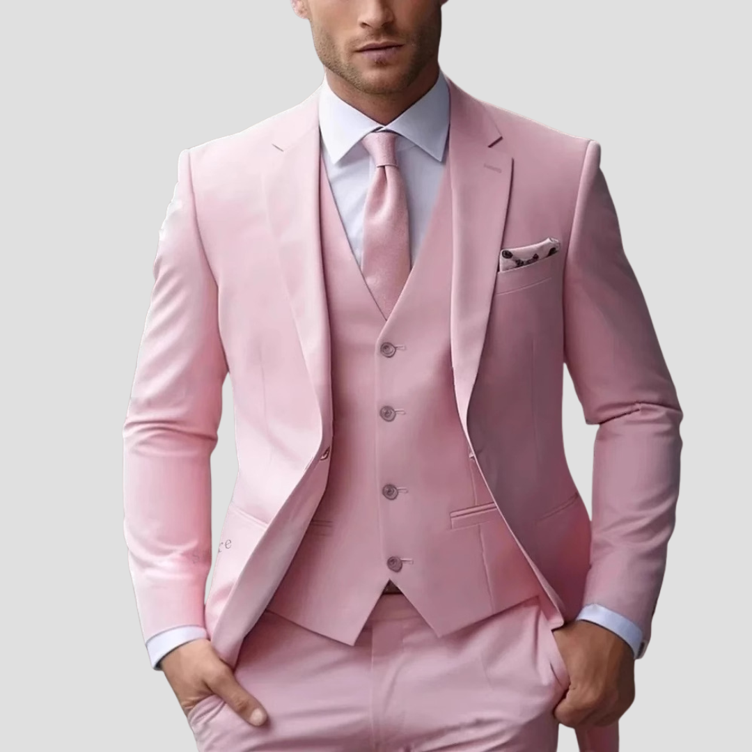 Tailored Slim Fit Three Piece Suit Set