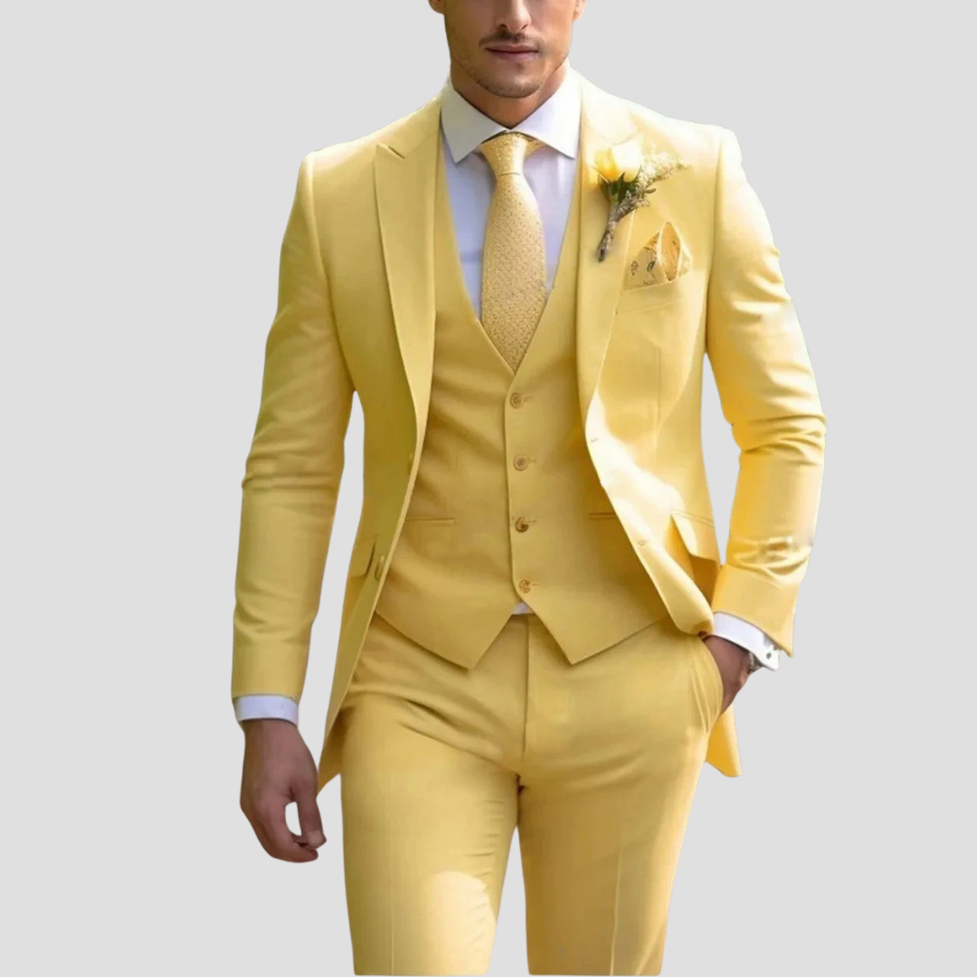 Tailored Slim Fit Three Piece Suit Set