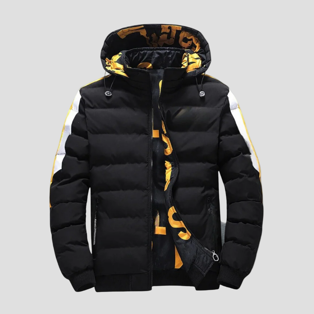 James | Quilted Ribbed Hem Hooded Winter Jacket