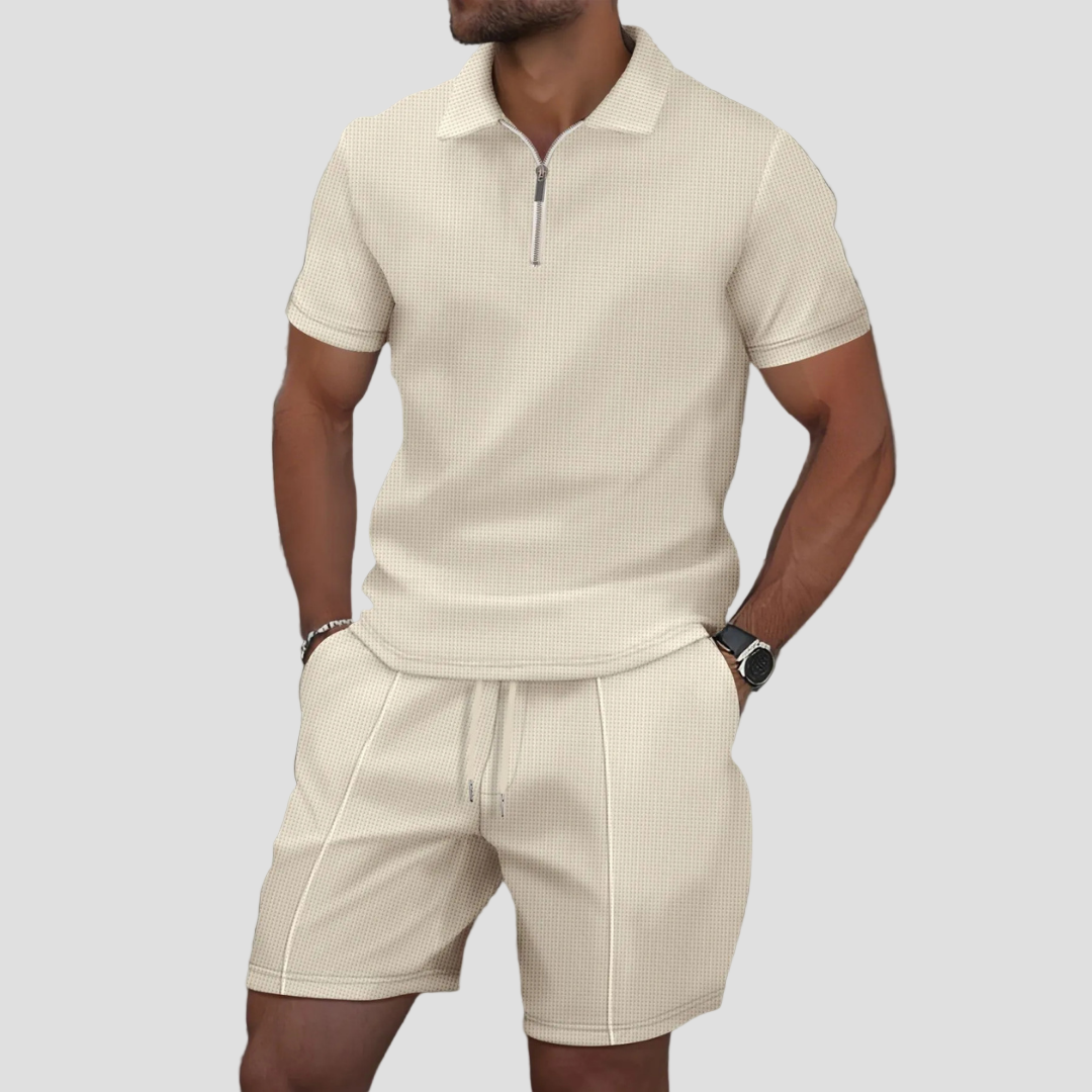 Zip Polo and Shorts Set