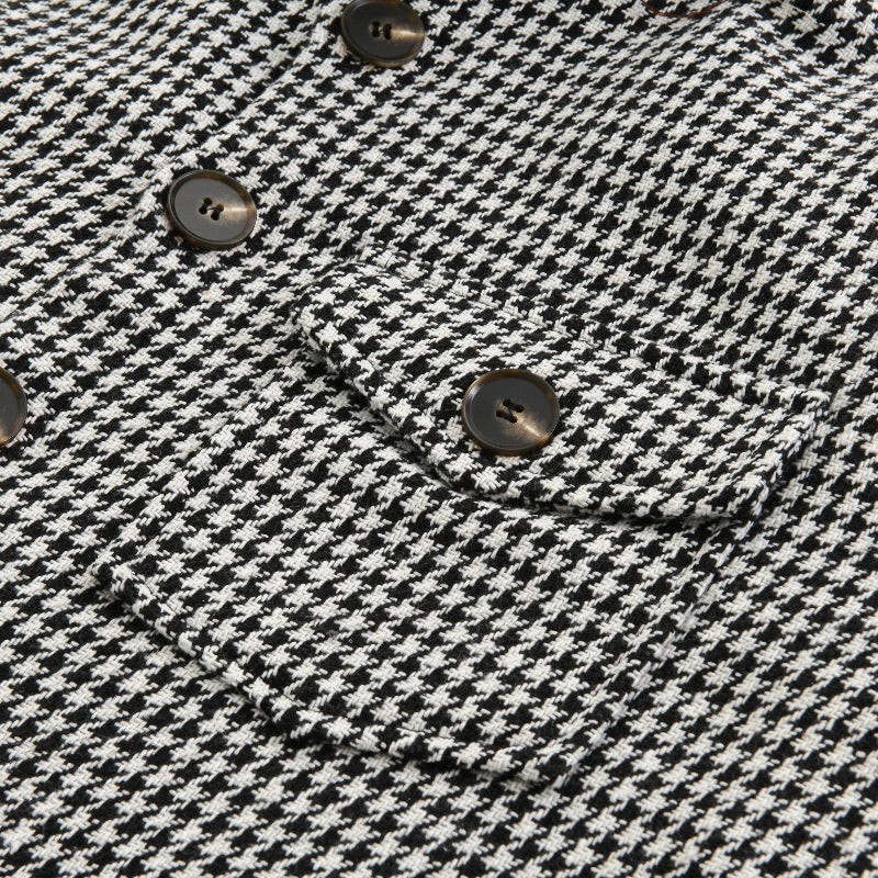 Henry | Vintage Houndstooth Lapel Single-Breasted Shirt Jacket