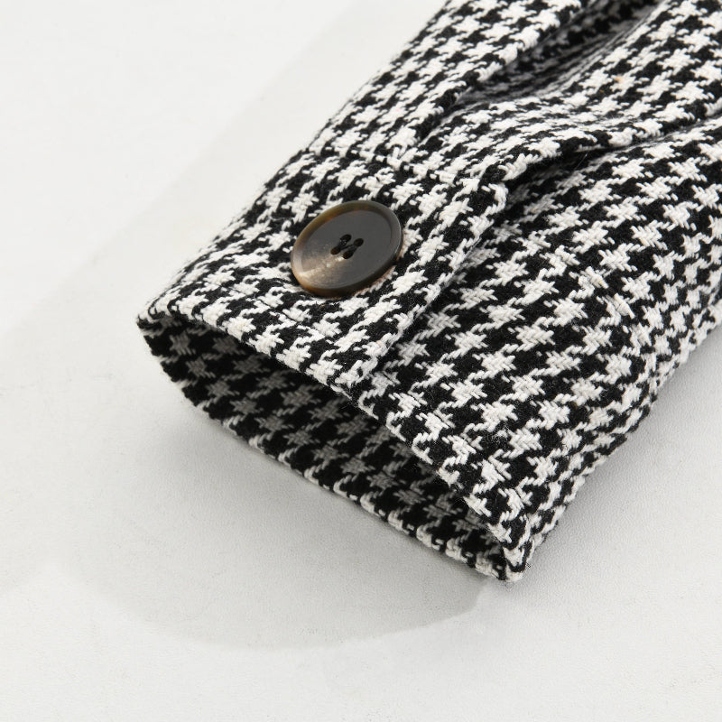 Henry | Vintage Houndstooth Lapel Single-Breasted Shirt Jacket
