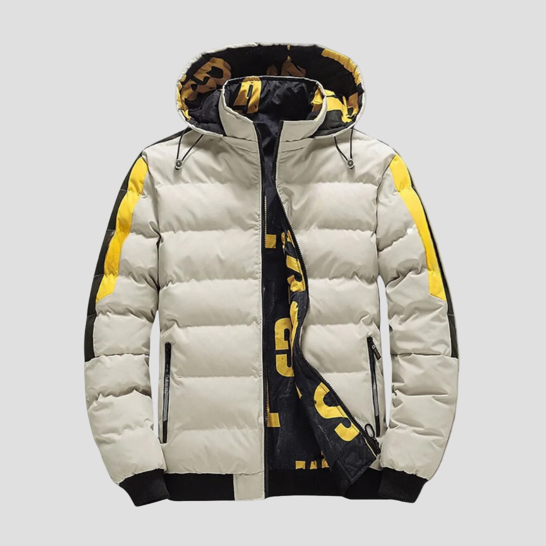 James | Quilted Ribbed Hem Hooded Winter Jacket