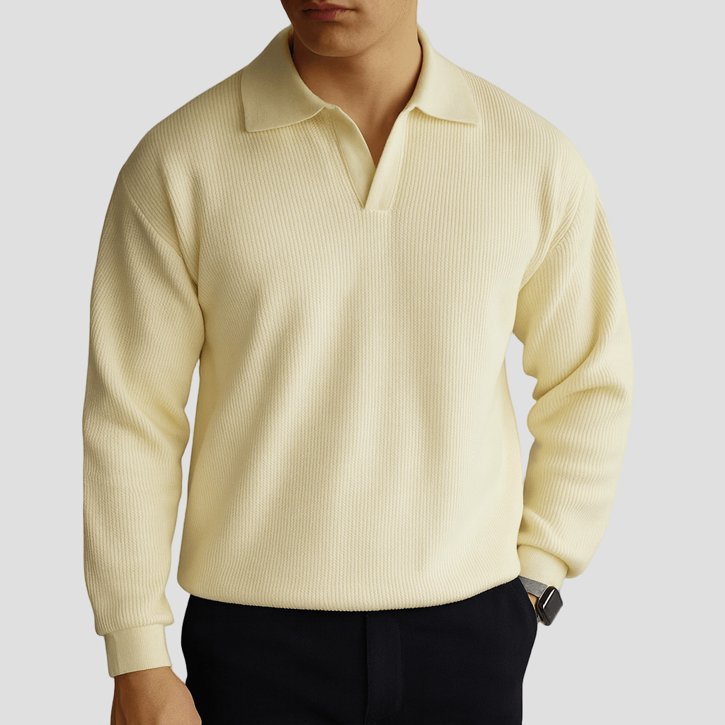 Spencer | Waffle Knit Polo Jumper