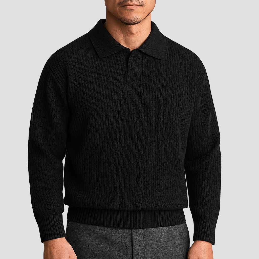 Tyler | Waffle Knit Polo Sweater