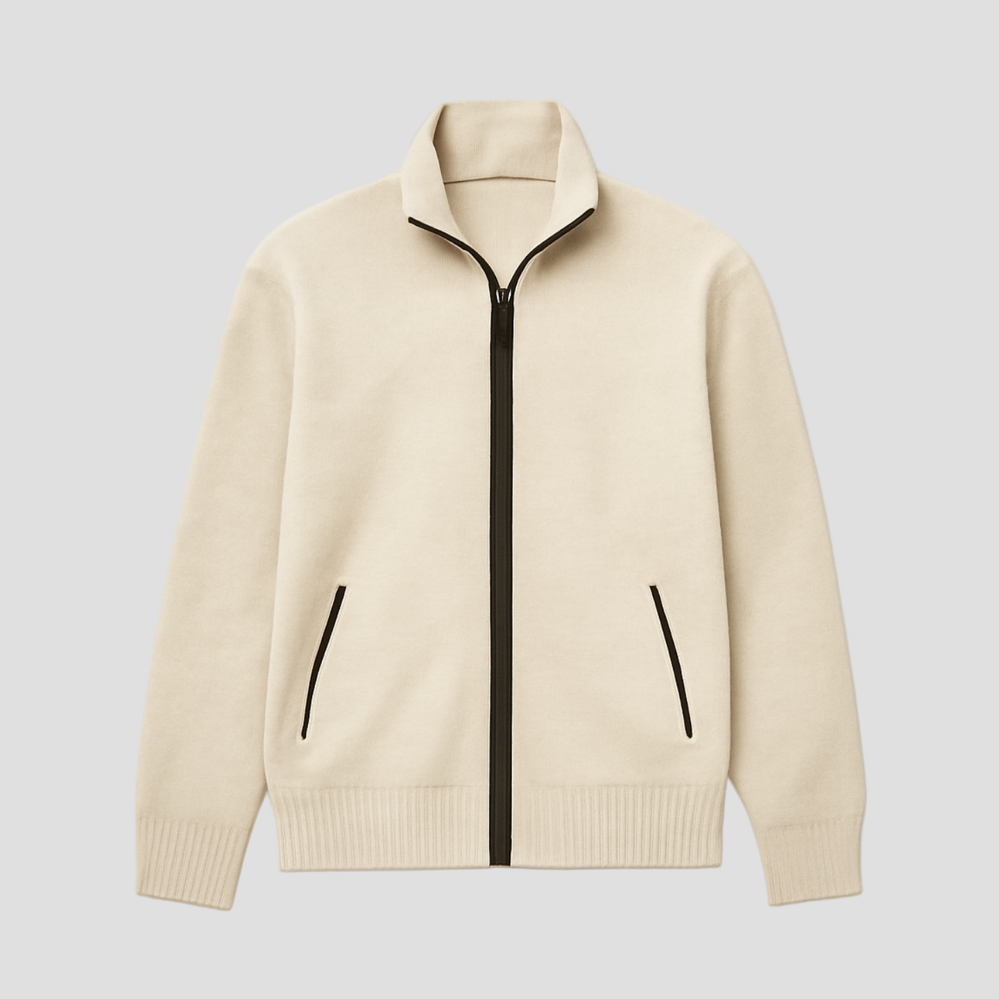 Nolan | High Collar Zip Cardigan