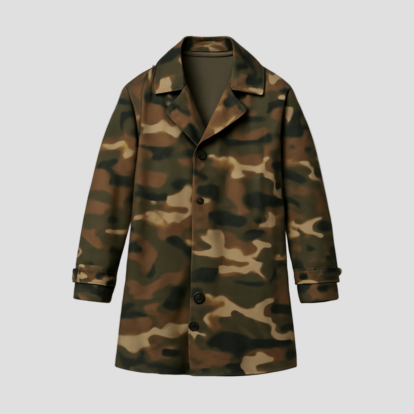 Logan | Camouflage Lapel Breast Pocket Cargo Trench Coat