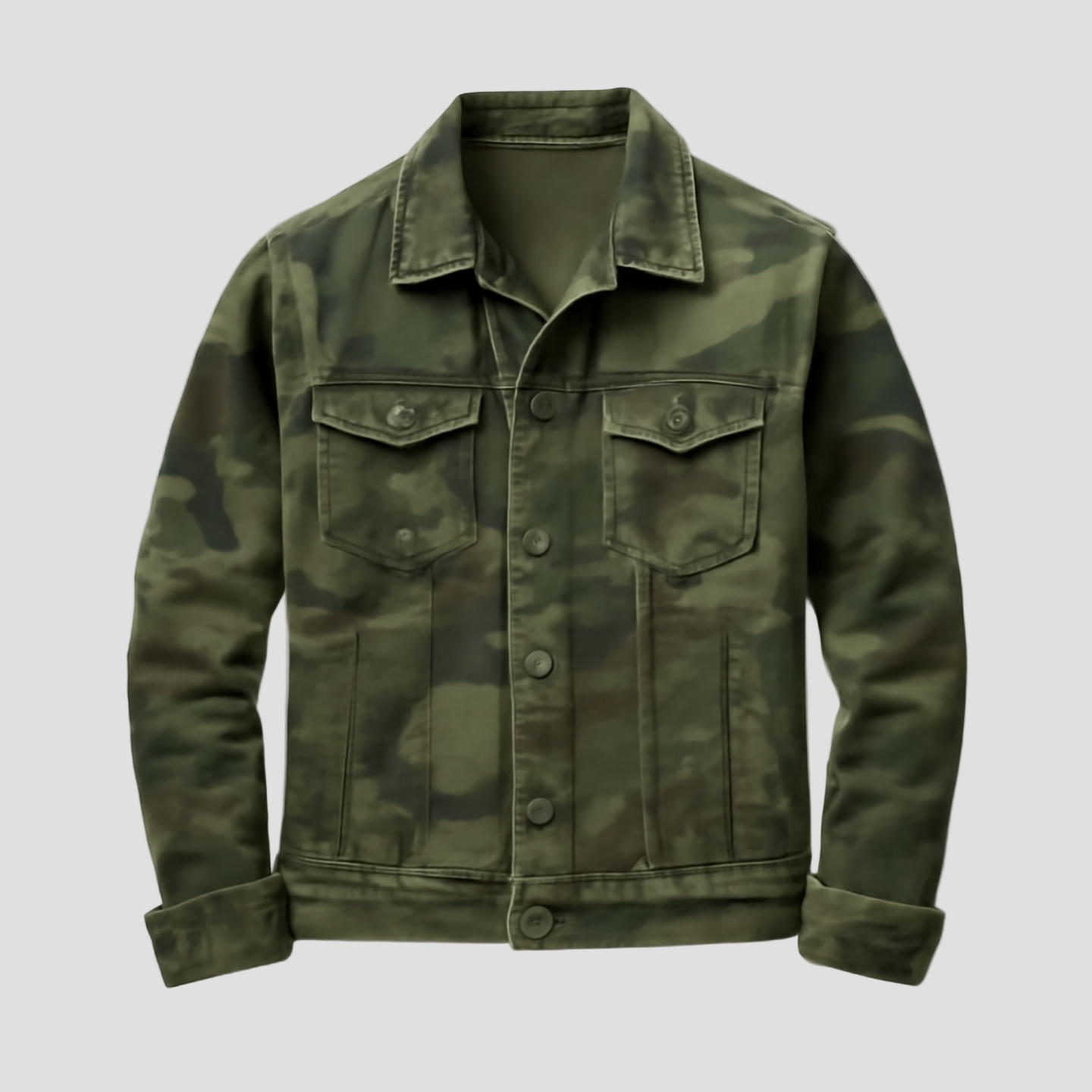Cole | Camouflage Canvas Retro Lapel Jacket