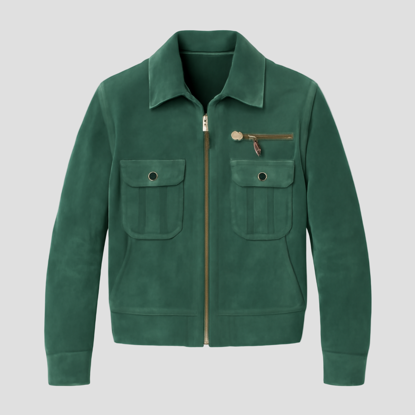Noah | Retro Lapel Zipper Breast Pocket Suede Jacket