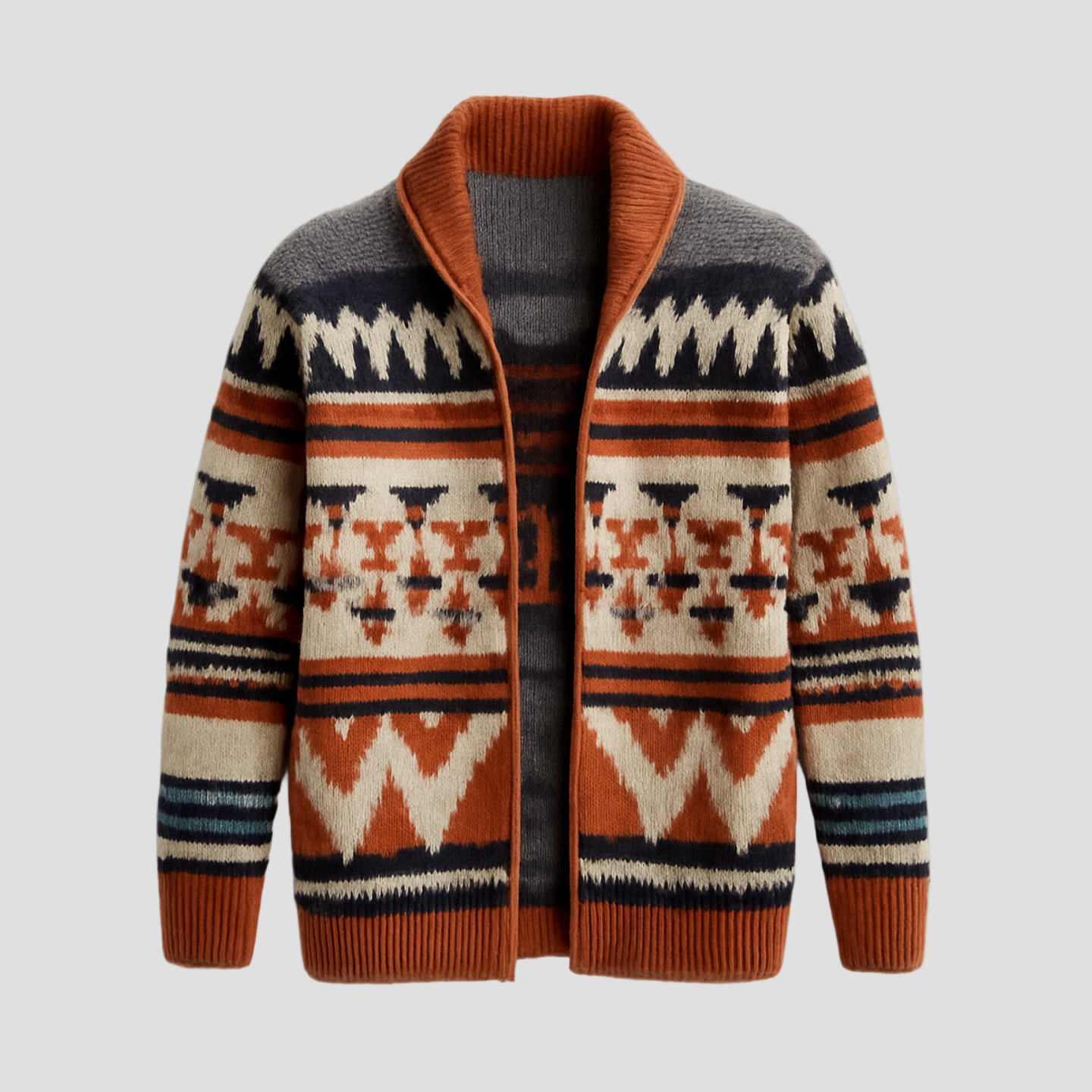 Oliver | Geometric Zip Knit Cardigan