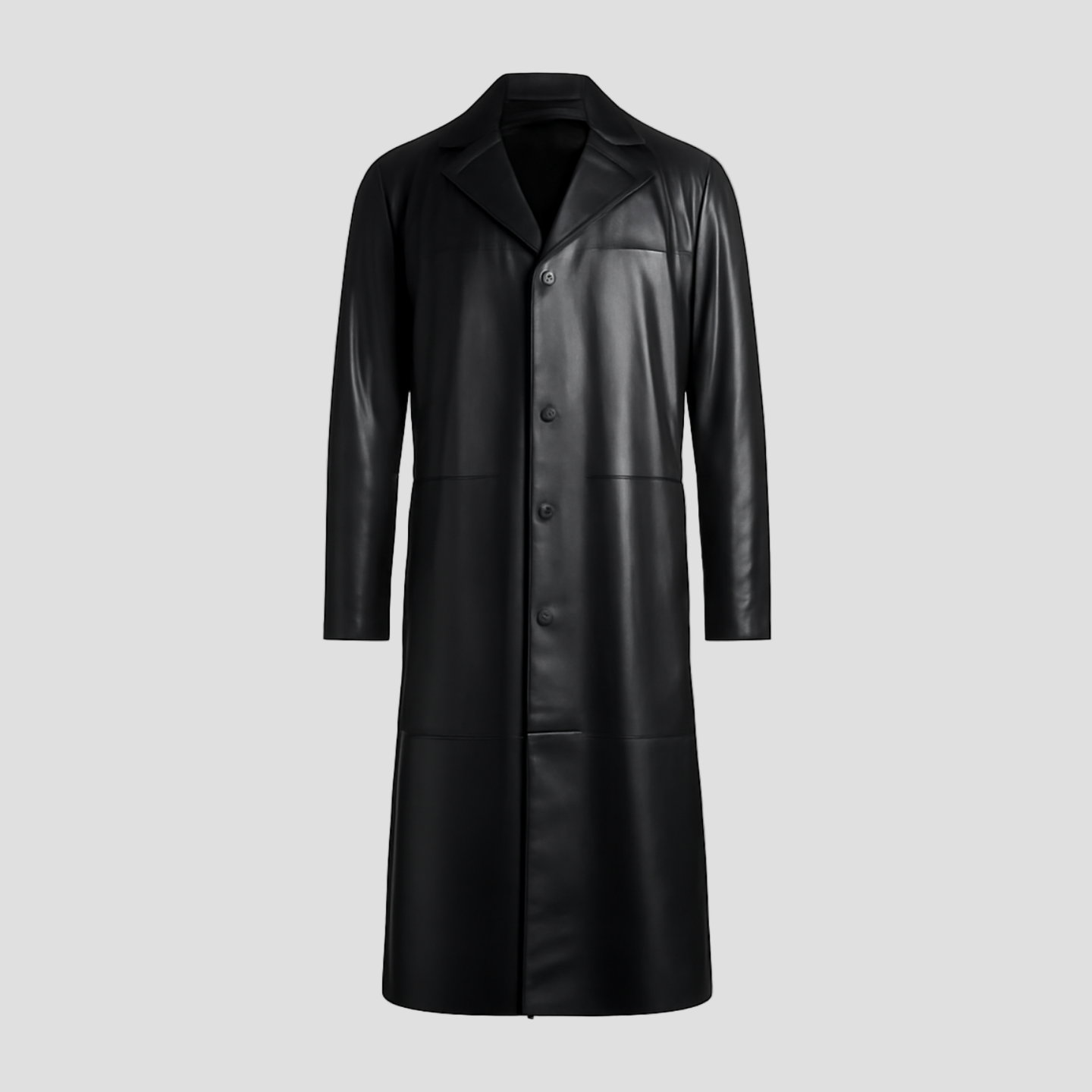 Troy | Vintage Solid Color Lapel Leather Trench Coat