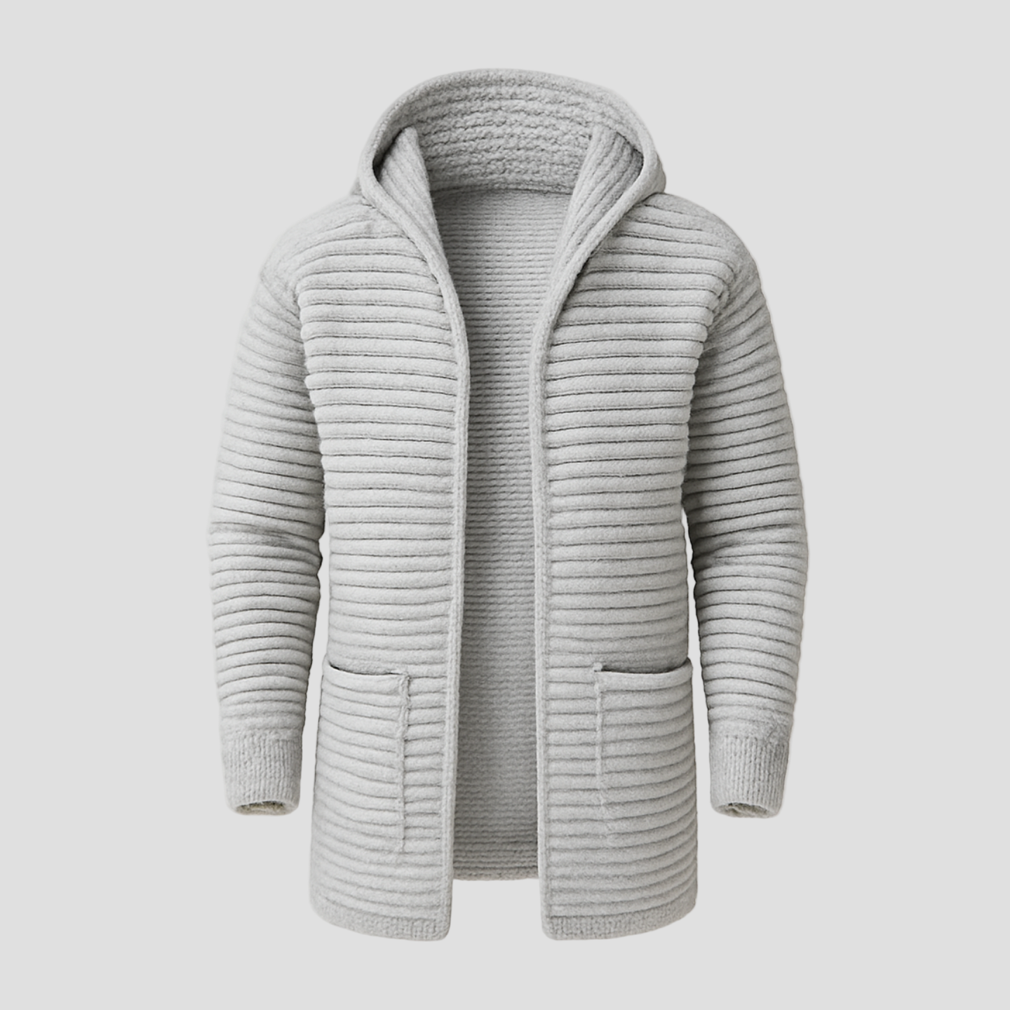 Lucas | Mid-Length Stand Collar Knit Cardigan