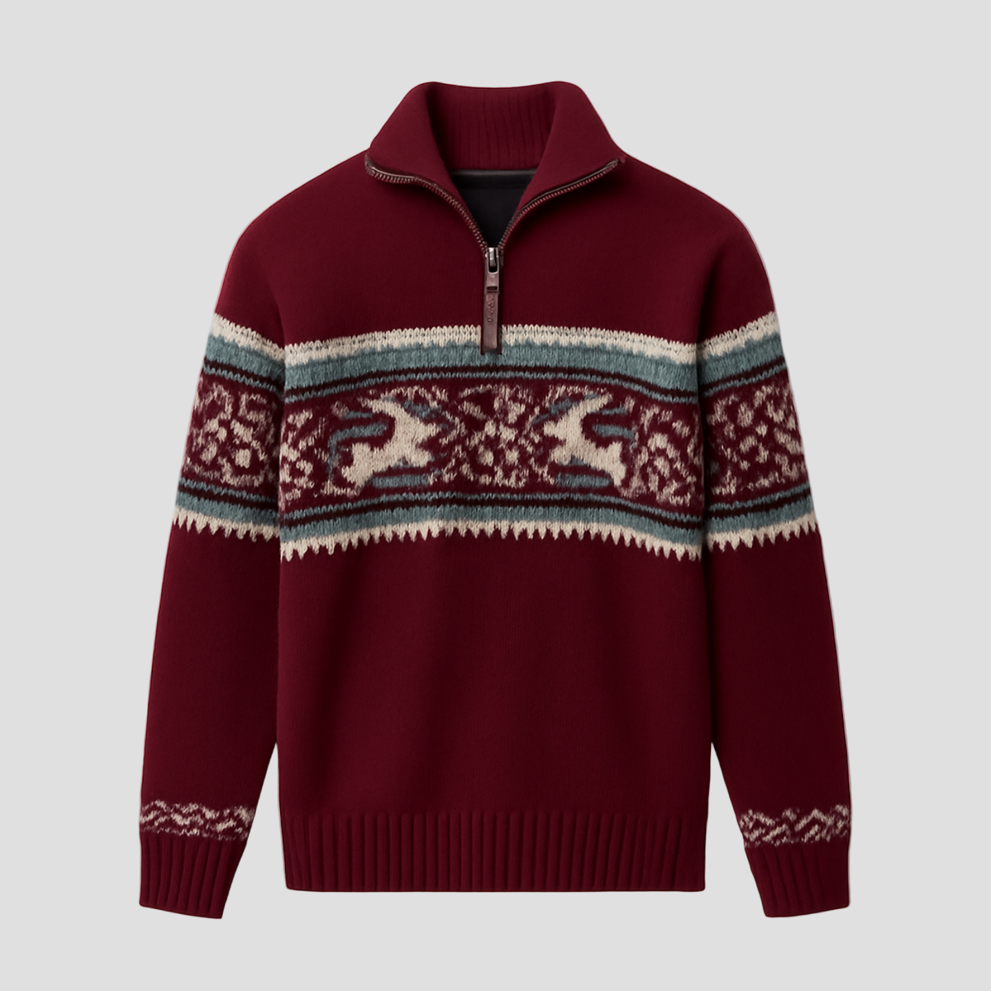 Gavin | Fair Isle Half-Zip Sweater