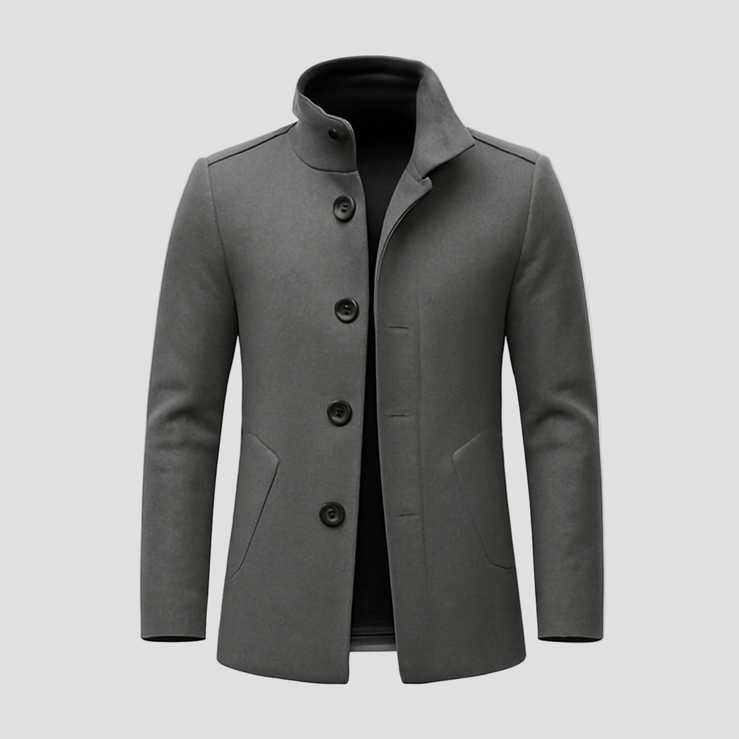 Mason | Casual Wool Blend Lapel Single-Breasted Short Coat