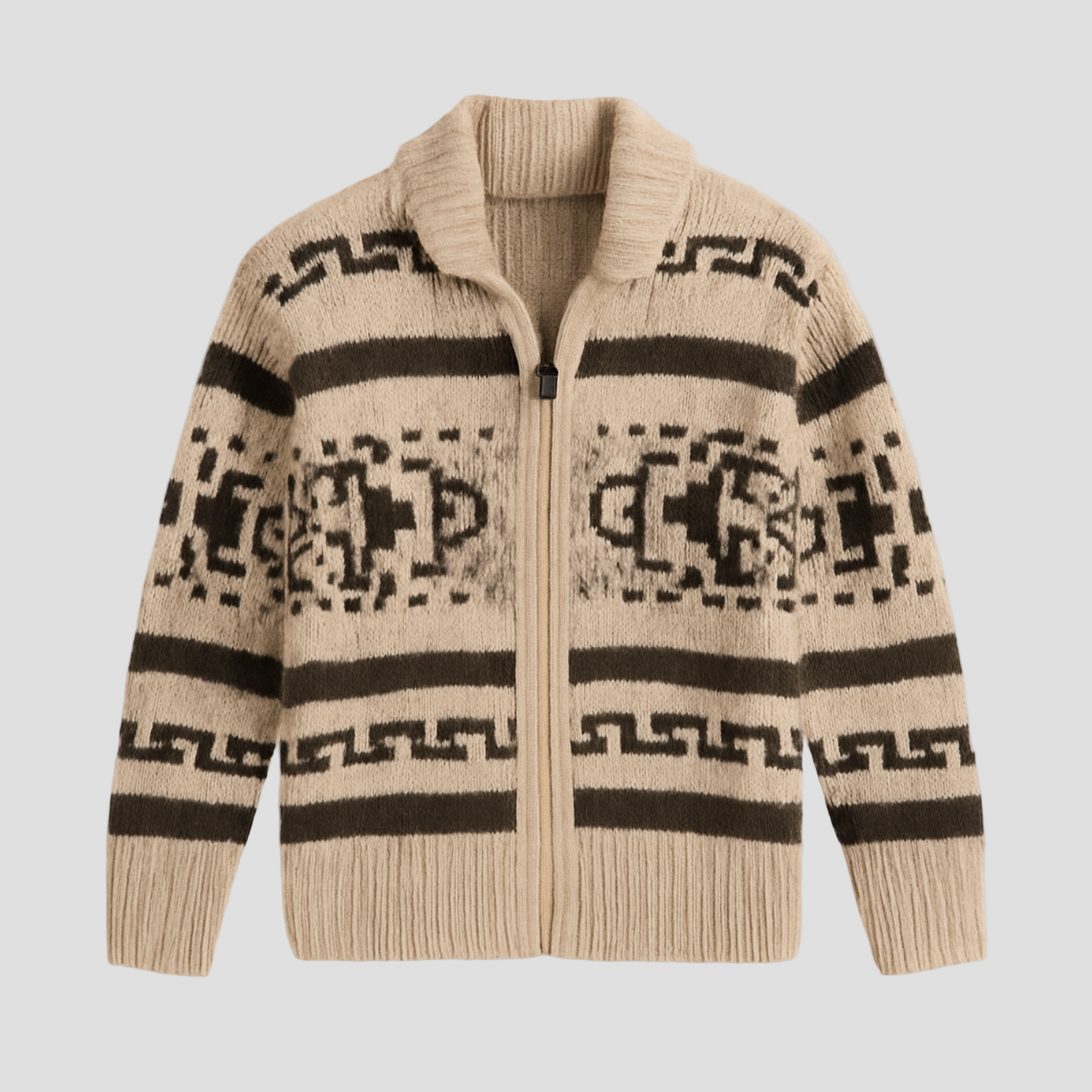 Charles | Geometric Lapel Sweater Knit Cardigan