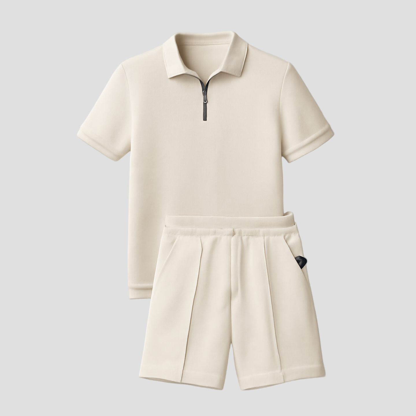 Zip Polo and Shorts Set