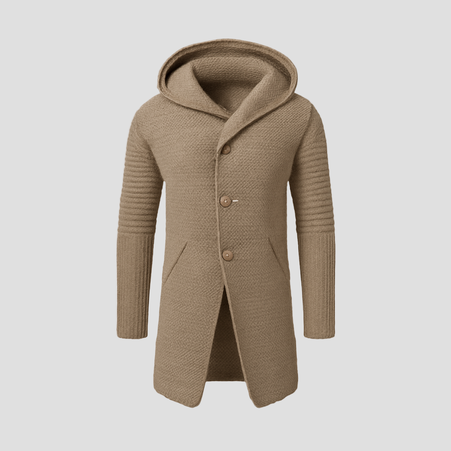 Mason | Hooded Single-Breasted Knit Cardigan