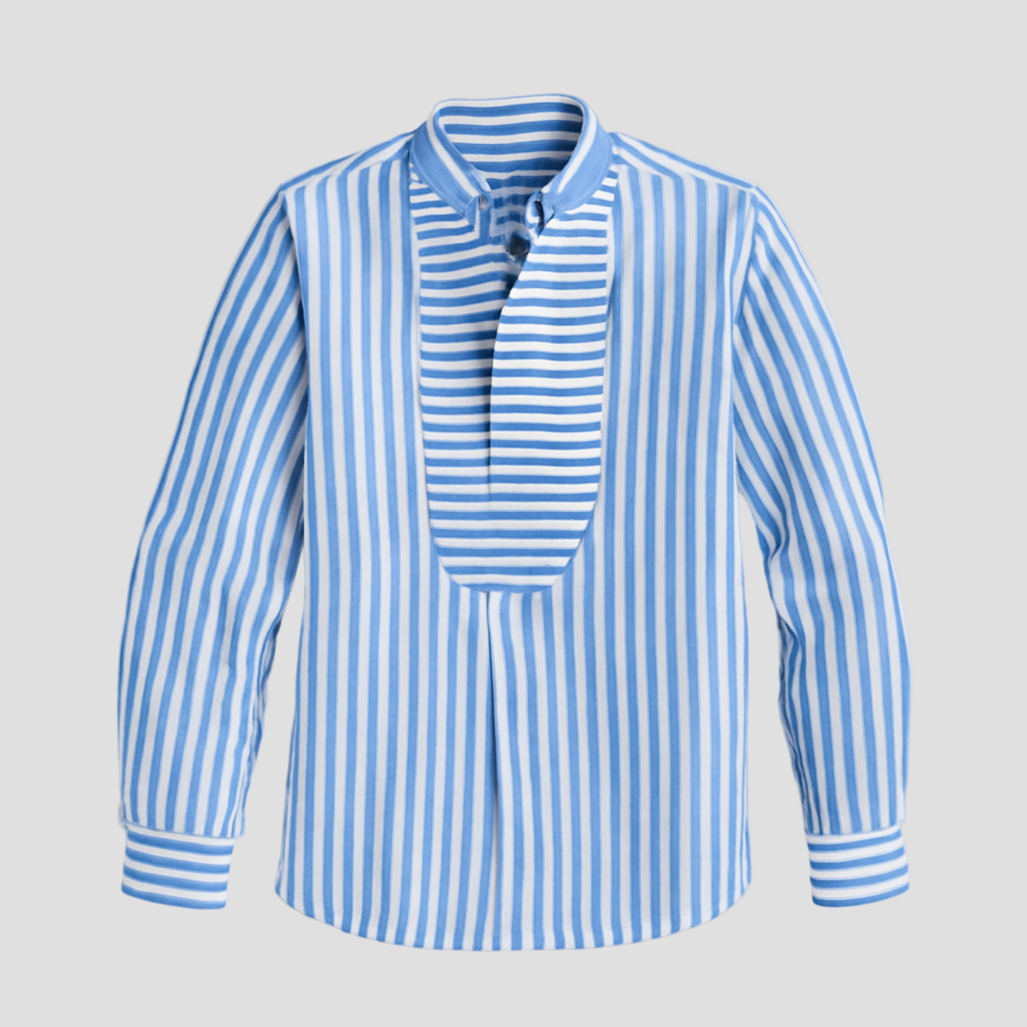 Angus | Striped Irregular Stitching Long Sleeve Shirt