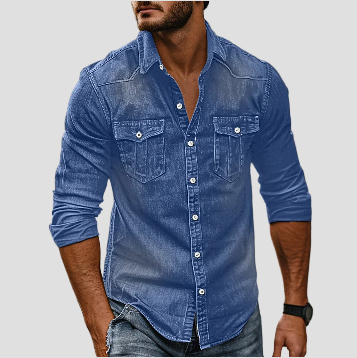 Casual Slim Fit Denim Shirt