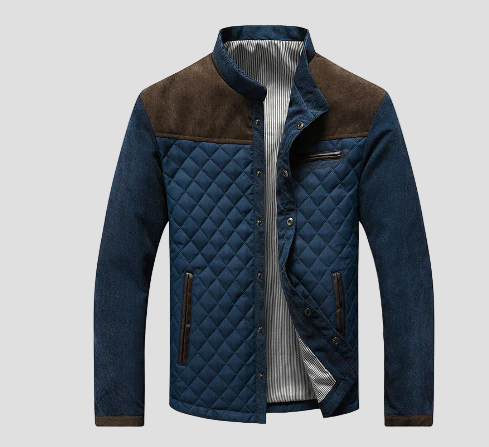 Ethan | Quilted Suede-Trim Winter Jacket