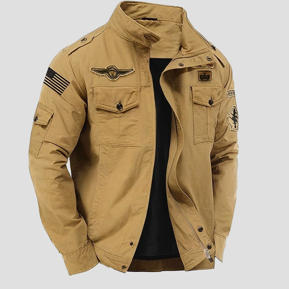 Tom | Men's Cotton Embroidered Military Jacket