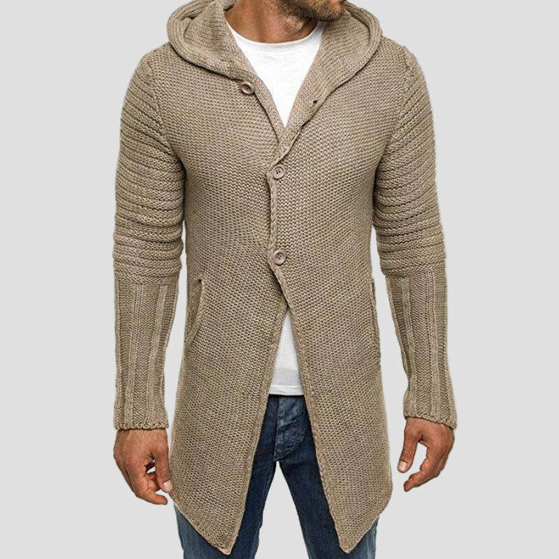 Mason | Hooded Single-Breasted Knit Cardigan